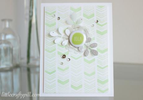 Quick and easy card using stencils and die cuts