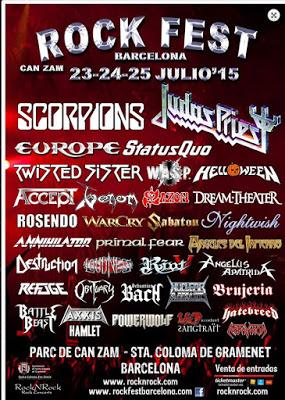 Horarios del Rock Fest Bcn 2015