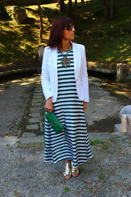 MIS LOOKS - VESTIDO RAYAS VERDES TERIA YABAR SANTANDER