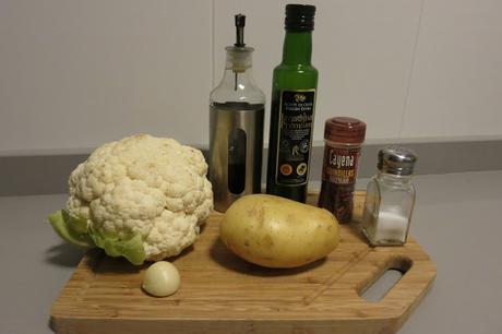 Coliflor con refrito de ajos y guindilla