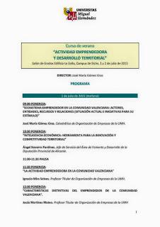 Curso de verano “Actividad emprendedora y desarrollo territorial”