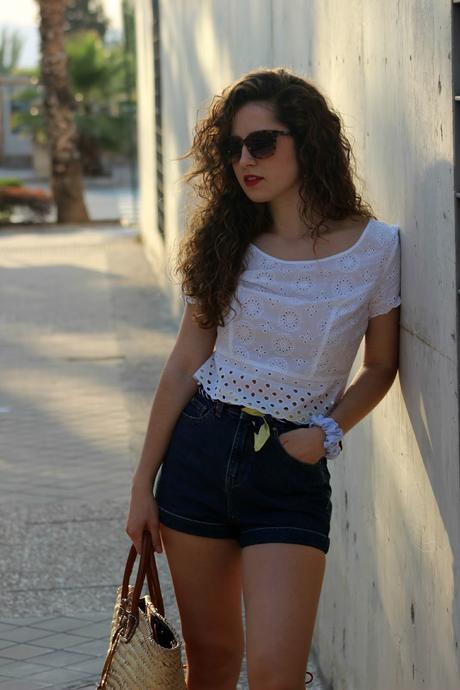 Jeans de tiro alto