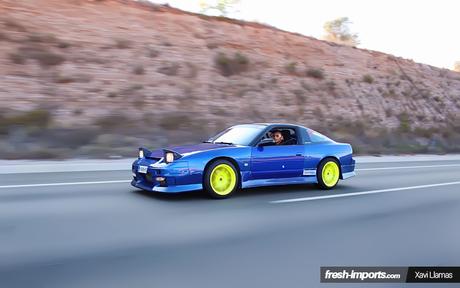 Blue Nissan S13 bodykit Rolling El drift no es un crimen