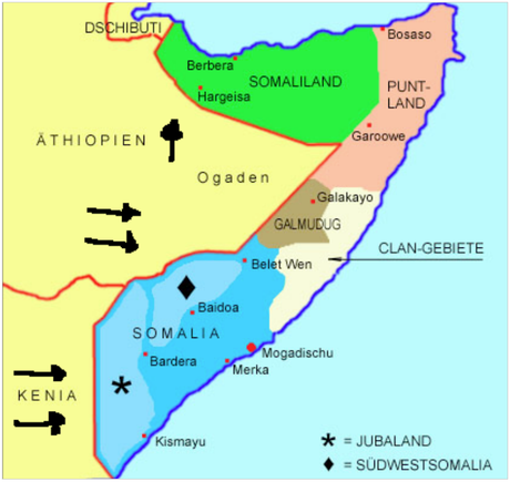 Estados somalíes durante antes de la Segunda Guerra Civil