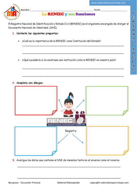 La RENIEC y sus funciones (Perú) 4to grado La RENIEC y sus funciones (Perú) 4to grado