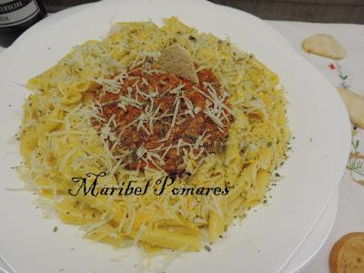 Macarrones a la boloñesa.