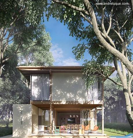 Casa de campo de dos pisos hecha de madera diseño tropical en Brasil. -  Paperblog