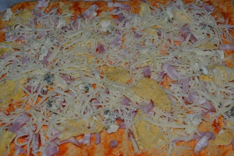 Pizza de Bacon Tortilla y Queso Roquefort