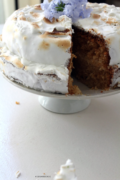 Tarta de té de limón y merengue