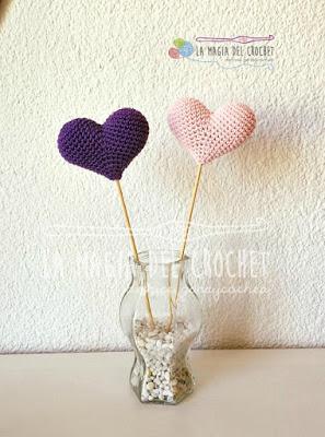 Corazones rellenos en la técnica Amigurumi