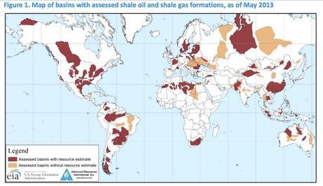 Mundo - Economía - Energía - Yacimientos de shale oil y gas estimados en mayo 2013