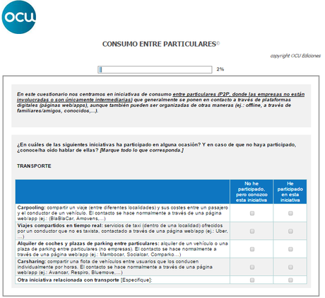 Participa en la encuesta de la OCU acerca del consumo colaborativo