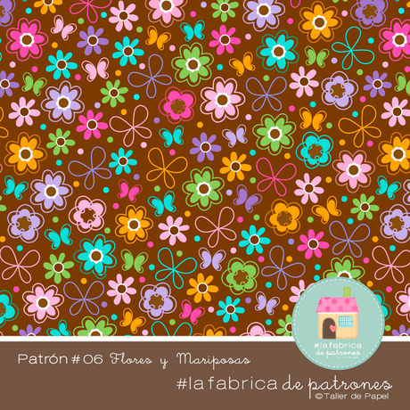 #lafabricadepatrones del mes de Junio 2015. Flores y Mariposas muy alegres.