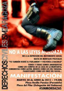 NO A LAS LEYES MORDAZA, No a la represión del movimiento social SinMordazas / Zaragoza