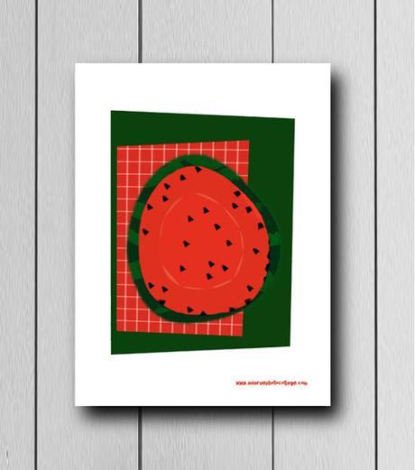 watermelon poster to print, poster sandía para imprimir