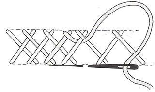 Puntos de bordado: escapulario o espiga / Herringbone stitch