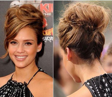 Recogido alto para cara redonda