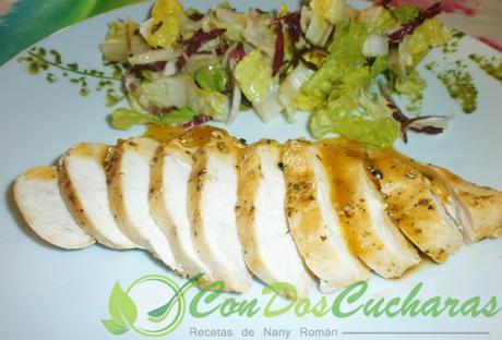 Pechuga de pollo agridulce con chutney de papaya OLYMPUS DIGITAL CAMERA