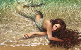 Sirena en la arena