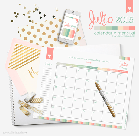 Descarga GRATIS el Calendario Mensual de Julio! y planifica este mes :)