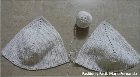 Cómo unir copas tejidas. Hacer unas copas para un croptop a crochet (How to join crochet parts of a crop top)