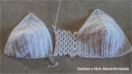 Cómo unir copas tejidas. Hacer unas copas para un croptop a crochet (How to join crochet parts of a crop top)