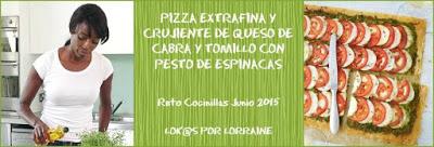 Pizza con queso de cabra y pesto