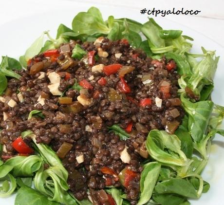 Ensalada templada de lentejas beluga Ensalada templada de lentejas beluga