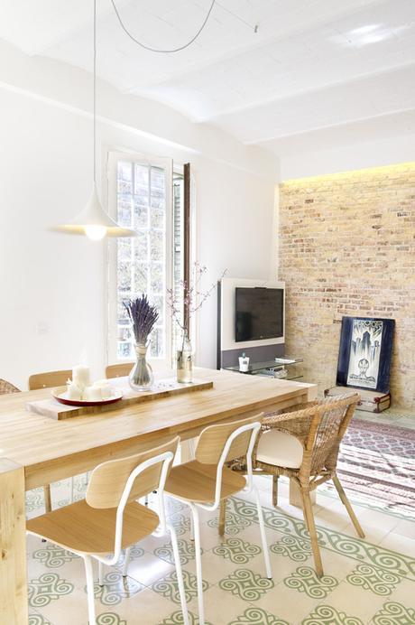 Wooden and white Chair