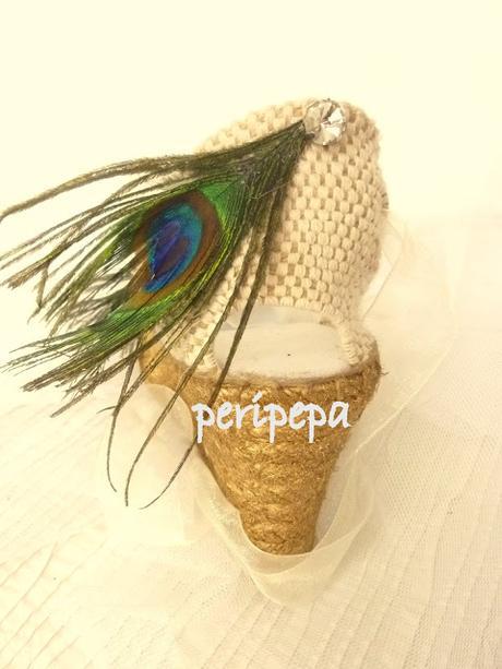 ALPARGATAS NOVIA PLUMAS PAVO REAL