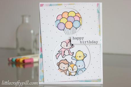 Birthday card with Prismacolor pencils