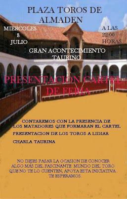 Presentación Cartel de Toros Feria de Almadén 2015