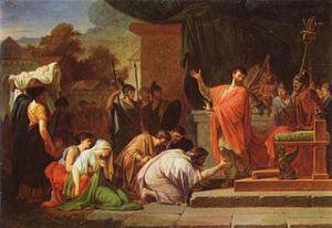 El rey Perseo ante Lucio Emilio Paulo, pintura de Jean-François-Pierre Peyron.