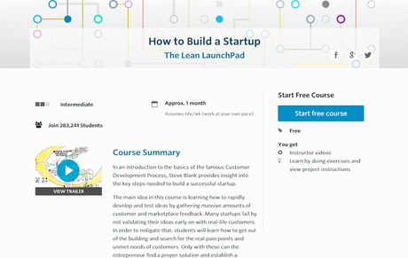 Curso online como construir una startup