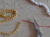 Tejer sobre cadena usando cuentas perlas (Crochet chain using beads pearls)