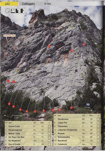 Escalada deportiva en Collegats. Sector El Niu