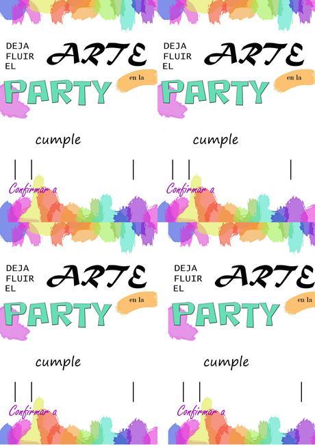 Invitaciones para una fiesta temática arte invitaciones pintura mamiclic
