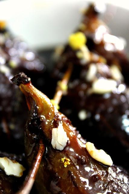 Brocheta de brevas caramelizadas