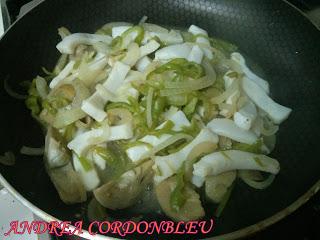 CHOCO EN SALSA CON VERDURA. SIN GLUTEN.