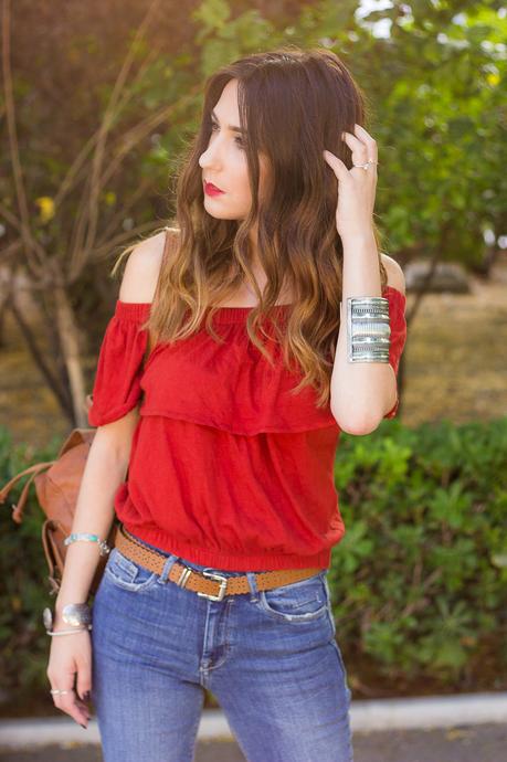 red crop top