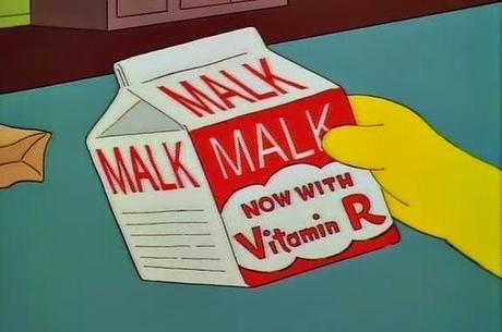 milk malk simpsons leche cartón now with vitamin r adulteración orina