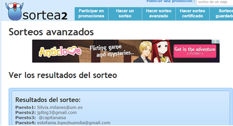 ¡Ganador del Sorteo de la tarjeta de C y A!