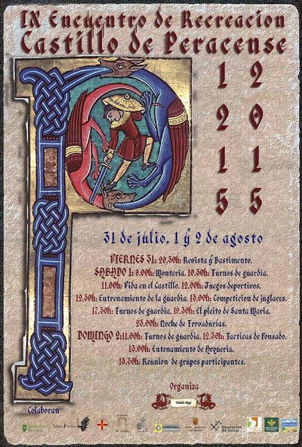 Cartel del IX encuentro de recreación del Castillo de Peracense.