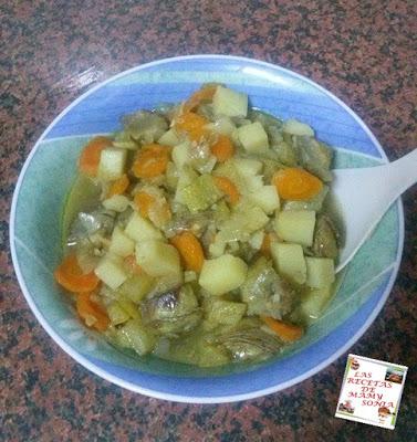 ALCACHOFAS CON VERDURAS