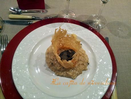 Risotto de trufa con corona de queso