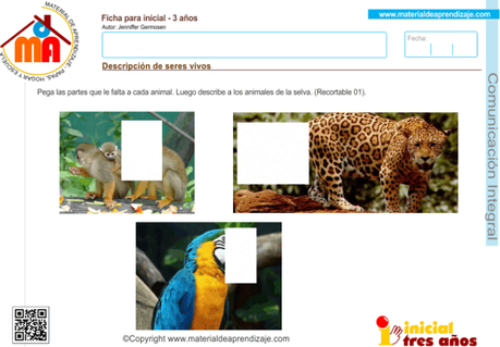 Descripción de seres vivos: comunicación integral 3 años