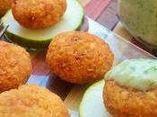 Fritos lentejas rojas salsa yogur pepino