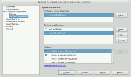 Diccionarios de LibreOffice