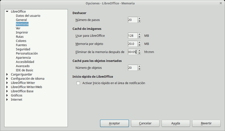 Ajustes de LibreOffice