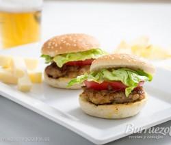 Hamburguesa con secreto de cerdo, de Burruezo congelados.